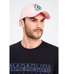 кепка Napapijri Розовая хлопковая кепка с нашивкой