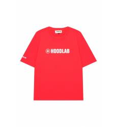 футболка Hoodlab Красная хлопковая футболка с логотипом