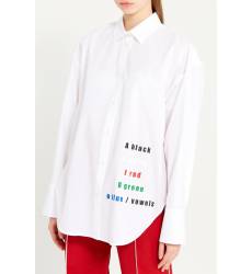 блузка MSGM Белая рубашка с разноцветными надписями