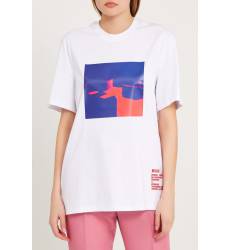 Хлопковая футболка с абстрактным принтом Хлопковая футболка с абстрактным принтом