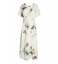 миди-платье Alena Akhmadullina Белое платье с цветами и птицами