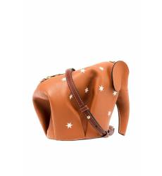 сумка Loewe Сумка из коричневой кожи со звездами Elephant