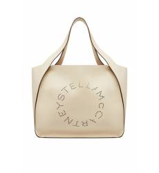 сумка Stella McCartney Белая сумка из эко-кожи с логотипом Stella Logo