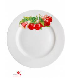 Тарелка мелкая, диаметр 20 см Дулевский фарфор, цвет белый, красный 43060955