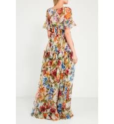 мини-платье Dolce&Gabbana Платье из цветного шелка с воланами