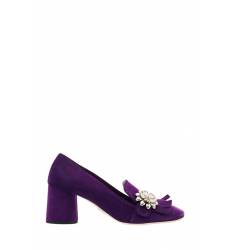 туфли Prada Фиолетовые туфли с бахромой и цветком