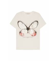 Белая футболка с бабочкой Белая футболка с бабочкой