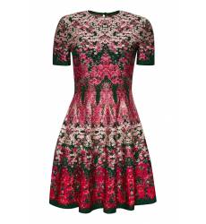 мини-платье Alexander McQueen Цветочное платье из шелкового джерси