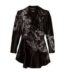 куртка Alexander McQueen Кожаная куртка с цветочной вышивкой