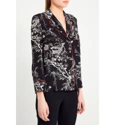 блузка Alexander McQueen Шелковая блузка с принтом