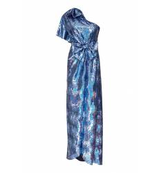 длинное платье Gucci Синее шелковое платье с пайетками