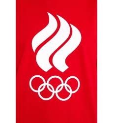 Красная футболка с олимпийской символикой Красная футболка с олимпийской символикой