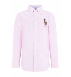 Розовая рубашка с цветной вышивкой Розовая рубашка с цветной вышивкой