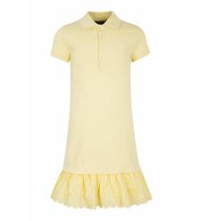 Желтое платье-футболка с оборкой Желтое платье-футболка с оборкой