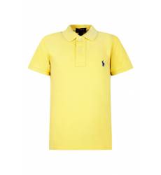 Желтая футболка-поло с вышивкой Желтая футболка-поло с вышивкой