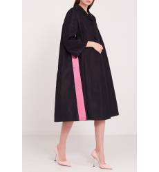 пальто Prada Черное пальто с розовой отделкой