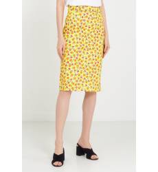 юбка Prada Желтая юбка с цветочным принтом