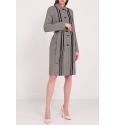 пальто Prada Серое пальто с контрастной отделкой