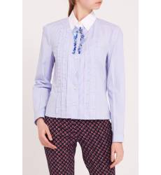 блузка Prada Голубая рубашка с аппликацией