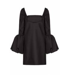 мини-платье VALENTINO Черное платье-мини из шерсти шелка