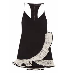 мини-платье DAVID KOMA Черное платье-мини с кружевным воланом