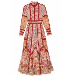 длинное платье VALENTINO Платье-макси из разноцветного вышитого хлопка
