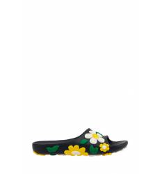 сандалии Prada Черные сандалии с цветочной аппликацией